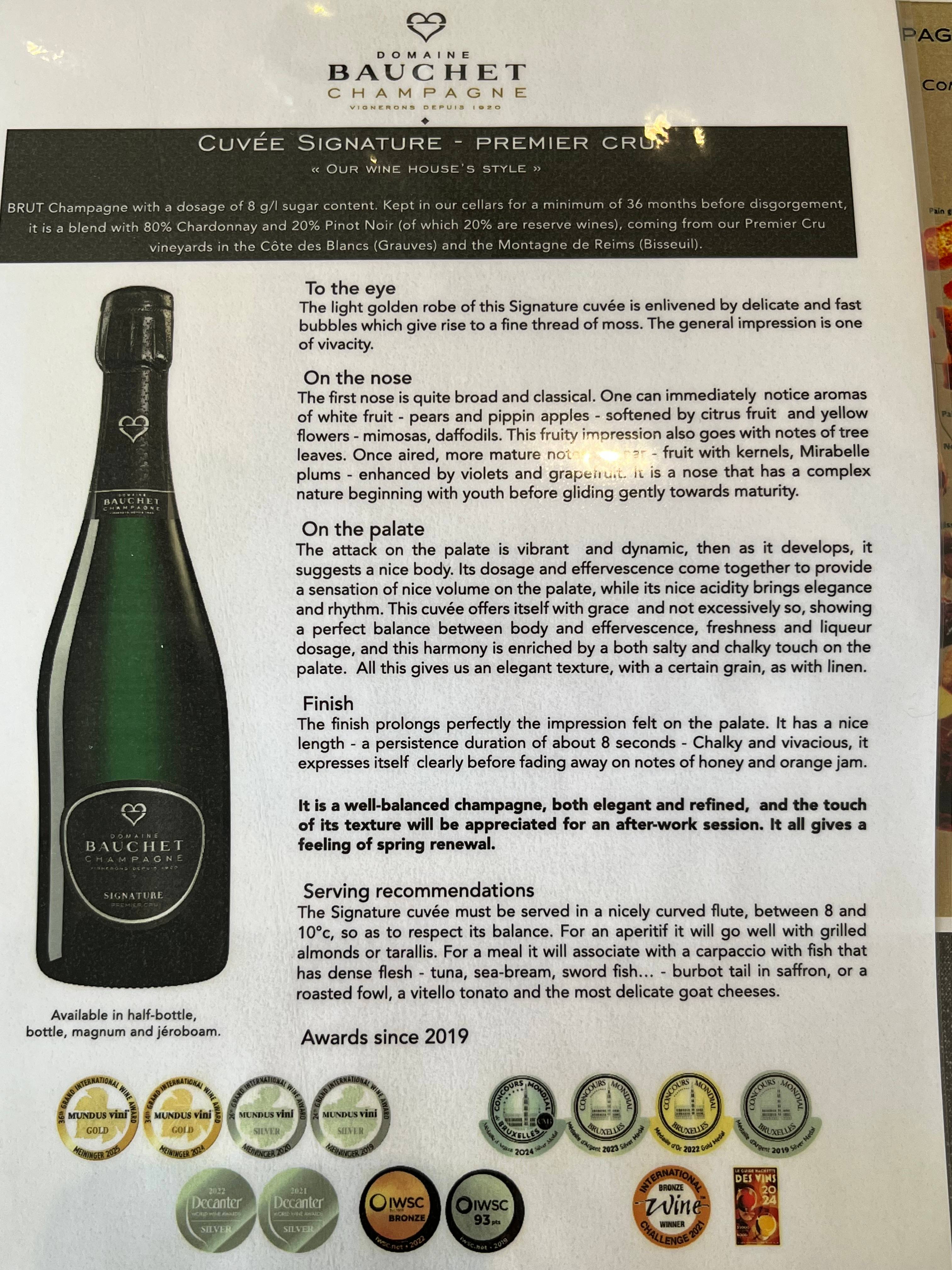 Sensory experience and cellar visit